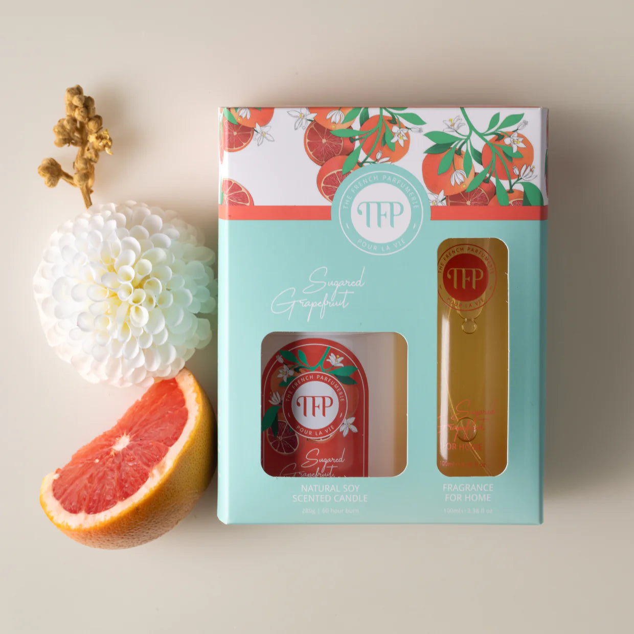 TFP Candle and Room Spray Combo Box: Sugared Grapefruit